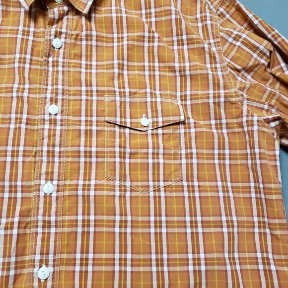 Lucky Brand Orange Plaid Slim Fit long sleeve shirt size XXL - Picture 3 of 13